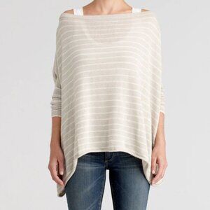 Paper Denim & Cloth Lightweight Sweater Off Shoulder XS Beige Stripe NWT $228
